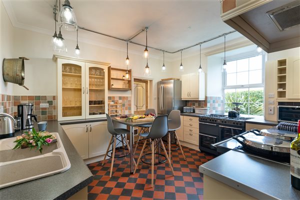 Kitchen in Croft House, dog friendly group holidays in Wales